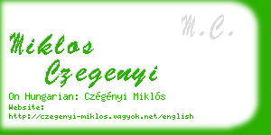 miklos czegenyi business card