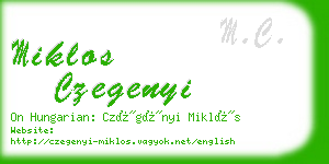 miklos czegenyi business card